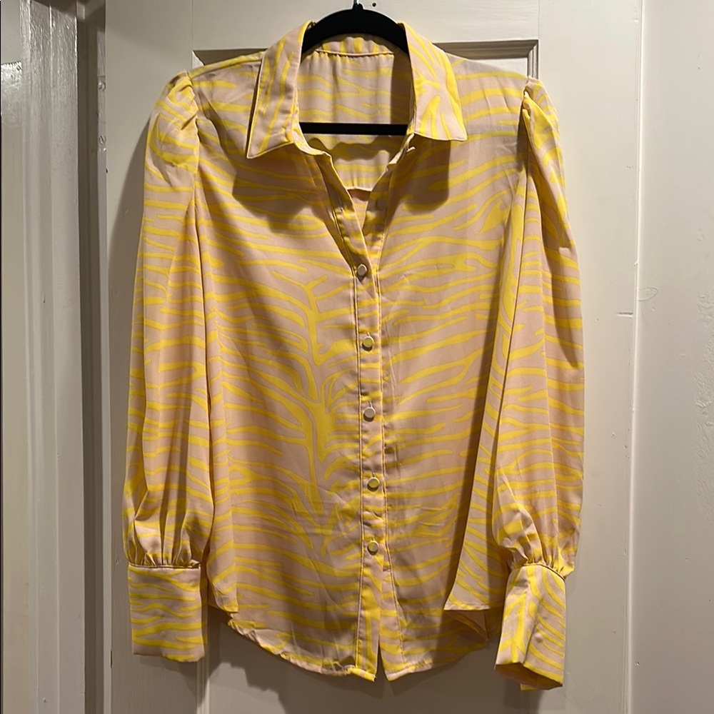 Yellow Patterned Women's Top